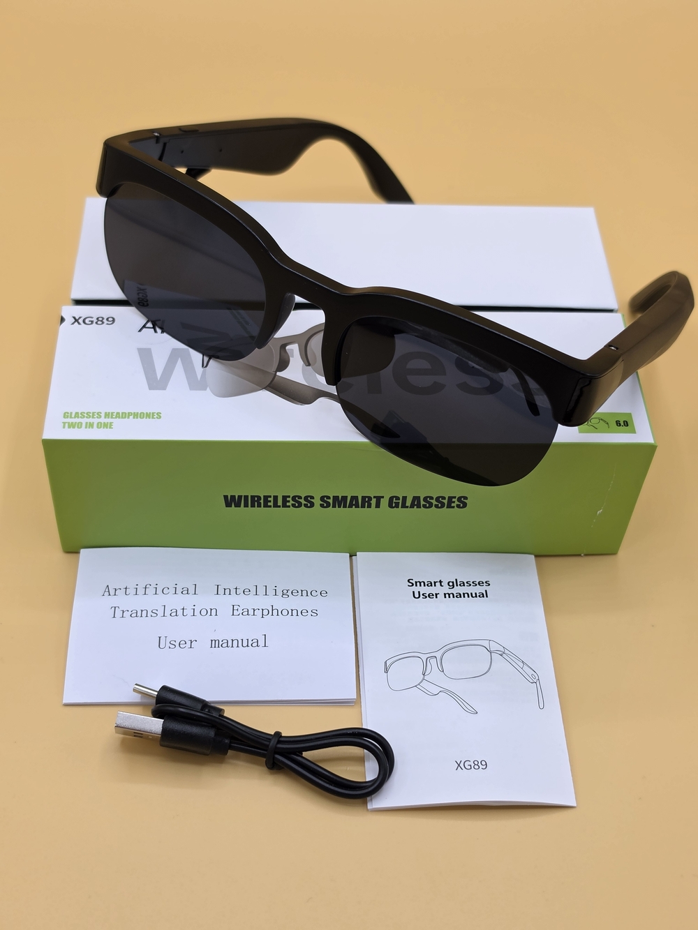 Wireless Smart Glasses - Black